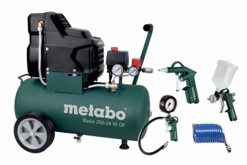 Metabo BASIC 250-24 W OF kompressor + diverse utstyr! KUPP!
