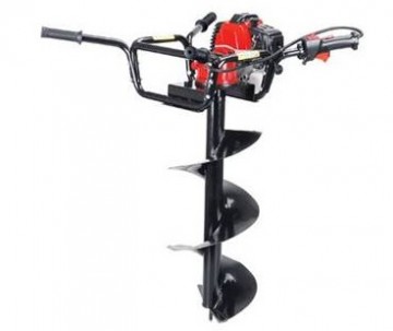 To-manns jordbor med bensin motor og 300 mm bor