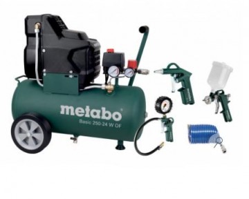 Metabo BASIC 250-24 W OF kompressor + diverse utstyr! KUPP!