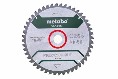 Sagblad til Metabo KGS 254 "Precision Cut Wood - CLASSIC" - 254 X 30 mm, Z48 WZ 5°NEG.