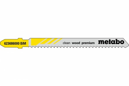Metabo 5 stikksagblader "clean wood premium" 74/ 2,5 mm