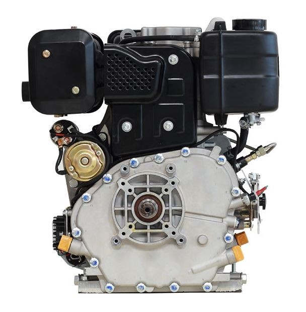 Loncin 10 hk dieselmotor med forvarmer og EL-start - 25,4 mm aksel