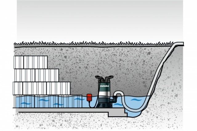 Metabo PS 15000 S Nedsenkbar skittenvannspumpe kan blant annet brukes i hagereservoar